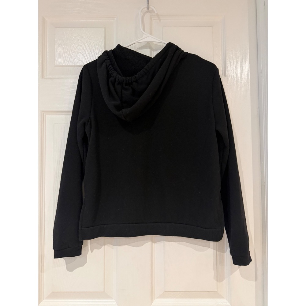 Sweet Romeo Flawed Black Fleece Lined Hooded Sweatshirt XS Pullover Hoodie‎ - Picture 2 of 8
